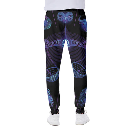 Libra And Astrological Signs Print Scuba Joggers