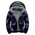 Libra And Astrological Signs Print Sherpa Lined Zip Up Hoodie