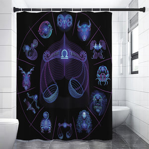 Libra And Astrological Signs Print Shower Curtain