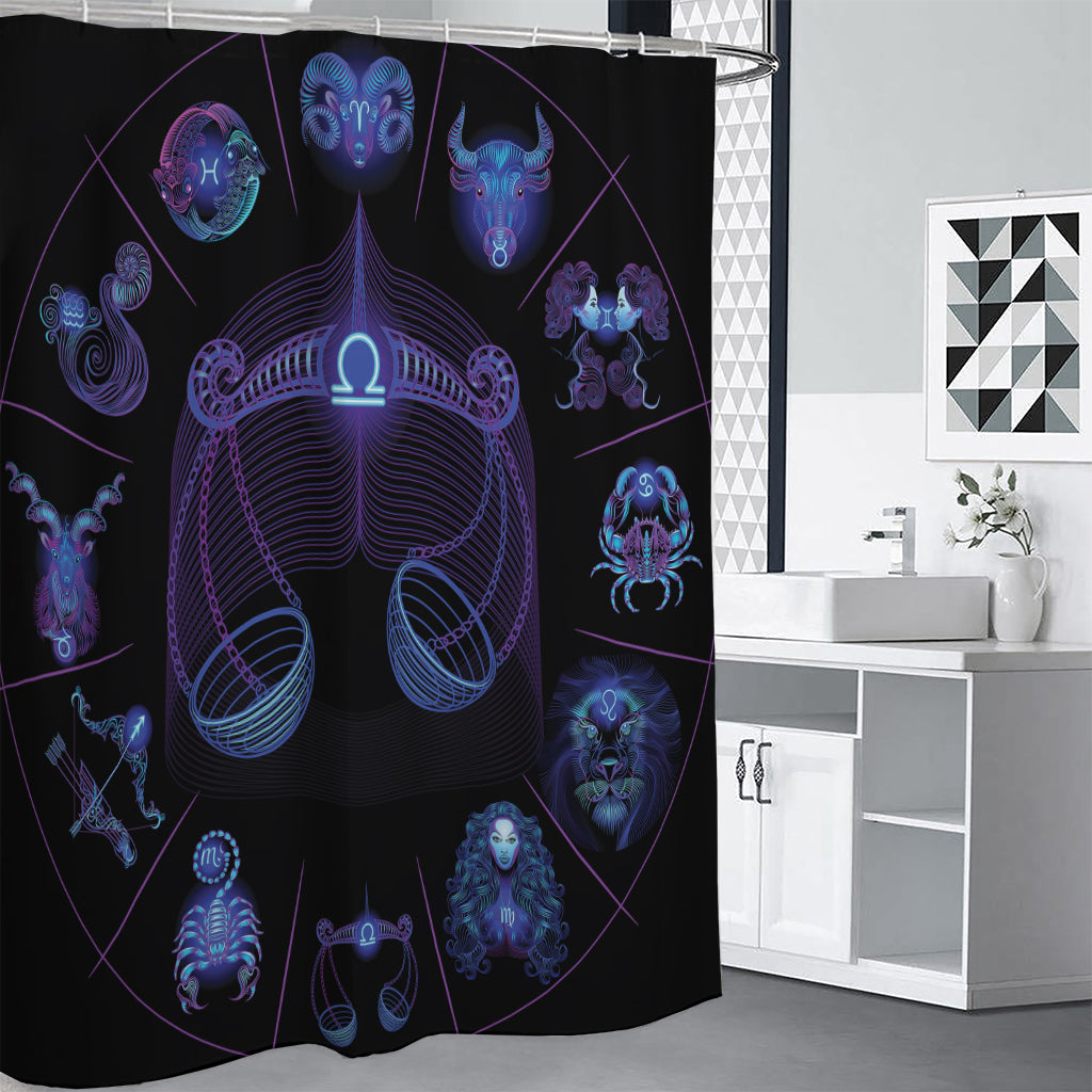 Libra And Astrological Signs Print Shower Curtain