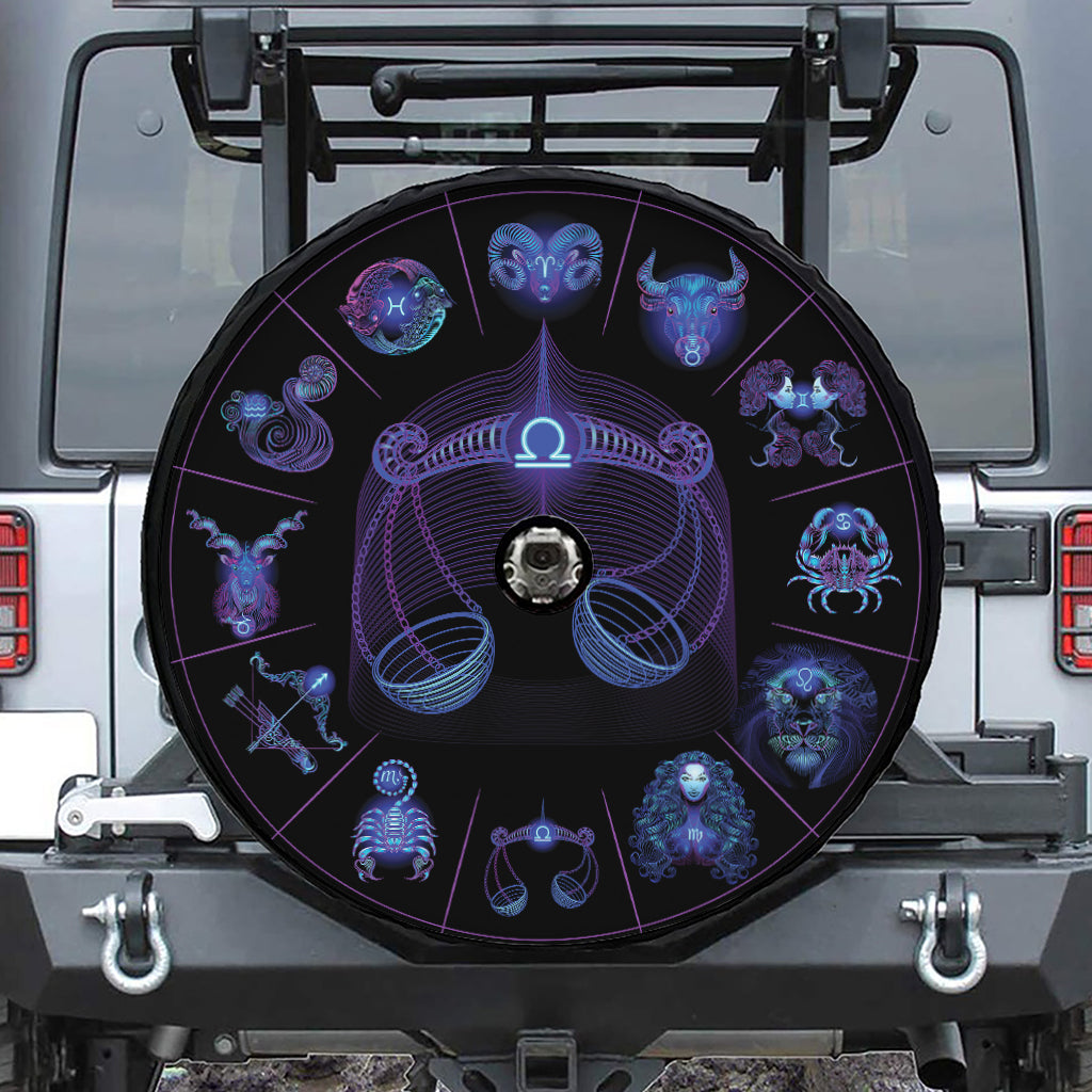 Libra And Astrological Signs Print Tire Cover With Camera Hole