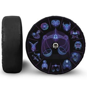 Libra And Astrological Signs Print Tire Cover With Camera Hole