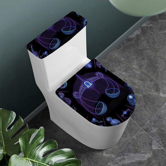 Libra And Astrological Signs Print Toilet Lid And Tank Cover Set