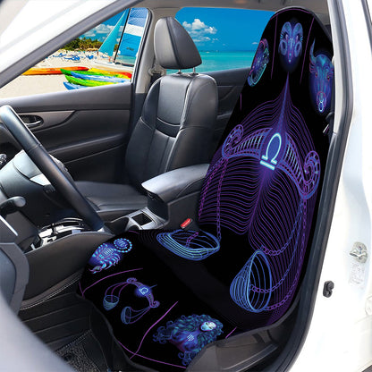 Libra And Astrological Signs Print Waterproof Car Seat Cover