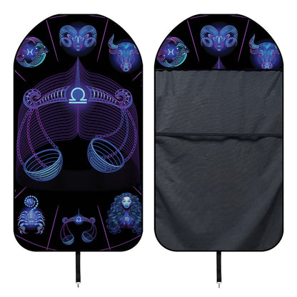 Libra And Astrological Signs Print Waterproof Car Seat Cover