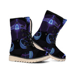 Libra And Astrological Signs Print Winter Boots