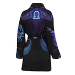 Libra And Astrological Signs Print Women's Bathrobe