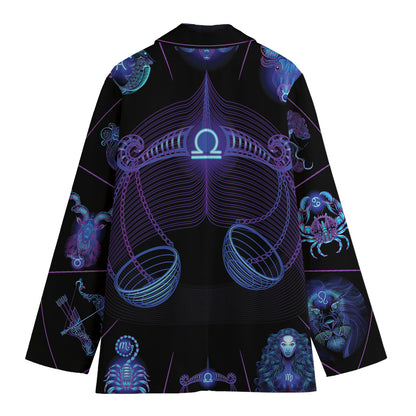 Libra And Astrological Signs Print Women's Blazer