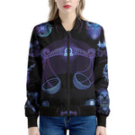 Libra And Astrological Signs Print Women's Bomber Jacket