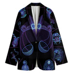 Libra And Astrological Signs Print Women's Cotton Blazer