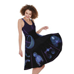 Libra And Astrological Signs Print Women's Sleeveless Dress