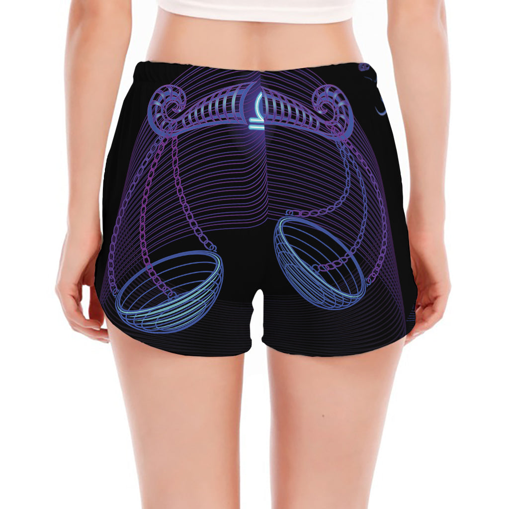 Libra And Astrological Signs Print Women's Split Running Shorts