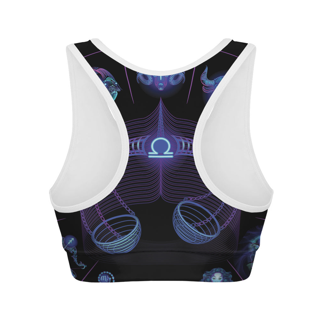 Libra And Astrological Signs Print Women's Sports Bra