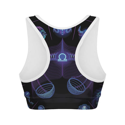 Libra And Astrological Signs Print Women's Sports Bra