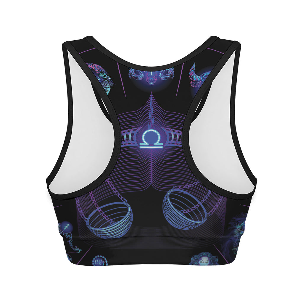 Libra And Astrological Signs Print Women's Sports Bra
