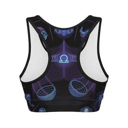 Libra And Astrological Signs Print Women's Sports Bra