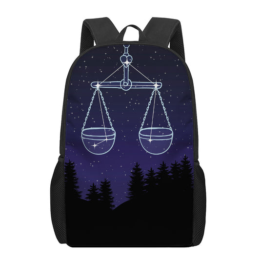 Libra Constellation Print 17 Inch Backpack