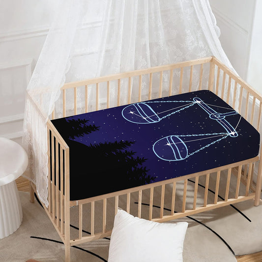 Libra Constellation Print Baby Crib Sheet