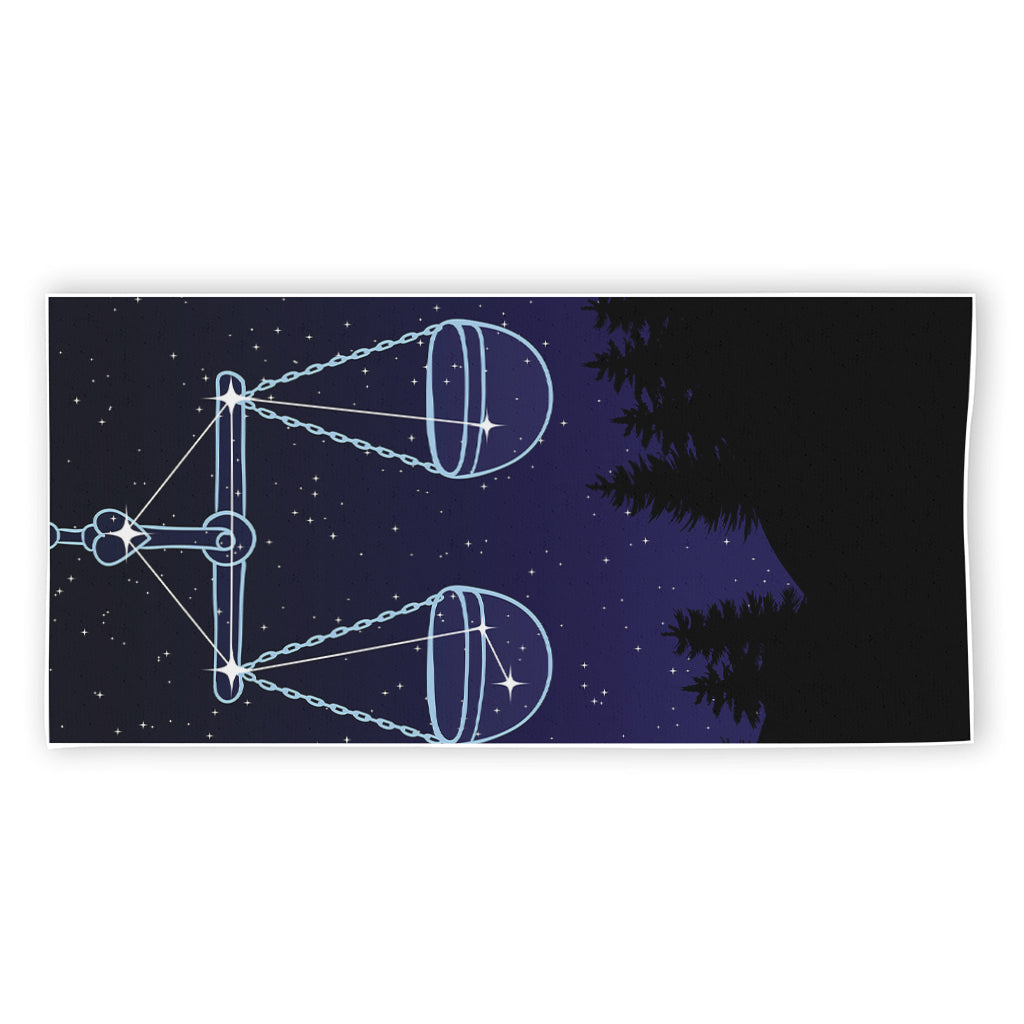 Libra Constellation Print Beach Towel