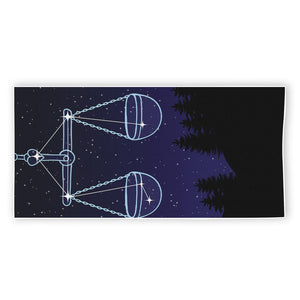 Libra Constellation Print Beach Towel