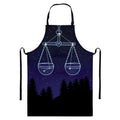 Libra Constellation Print Bib Apron With Pocket