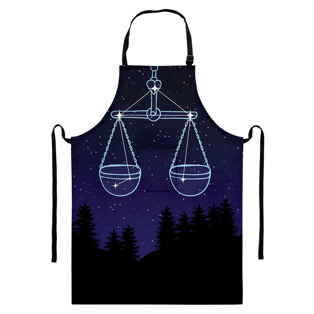 Libra Constellation Print Bib Apron With Pocket