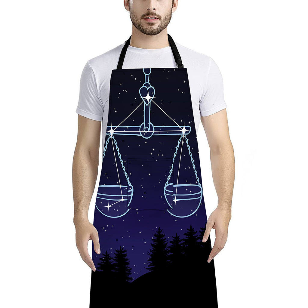 Libra Constellation Print Bib Apron With Pocket