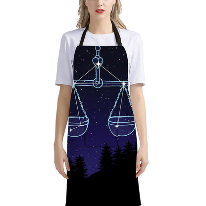 Libra Constellation Print Bib Apron With Pocket