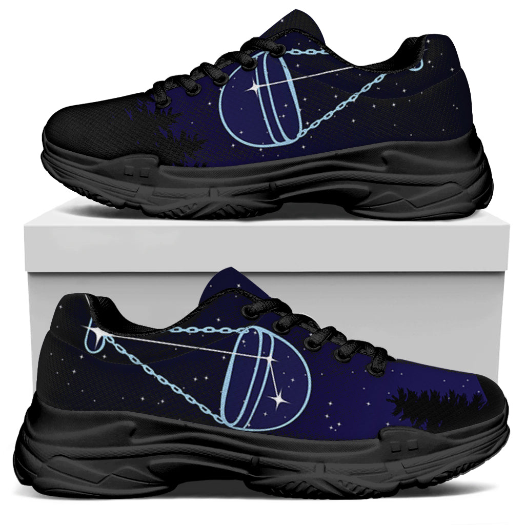 Libra Constellation Print Black Chunky Shoes