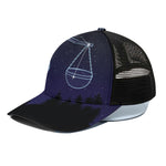 Libra Constellation Print Black Mesh Trucker Cap