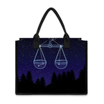 Libra Constellation Print Canvas Tote Bag