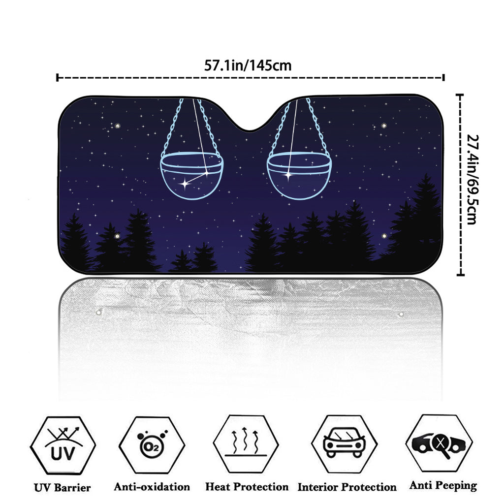 Libra Constellation Print Car Windshield Sun Shade