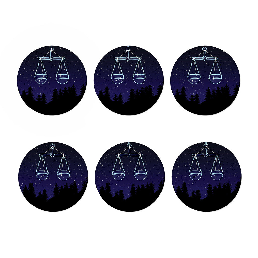 Libra Constellation Print Coaster Set