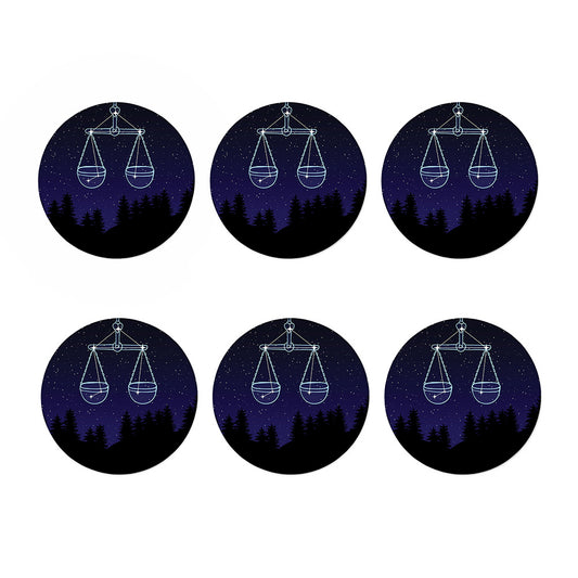 Libra Constellation Print Coaster Set