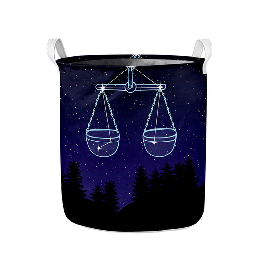 Libra Constellation Print Collapsible Laundry Basket