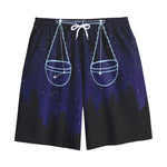 Libra Constellation Print Cotton Shorts