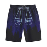 Libra Constellation Print Cotton Shorts