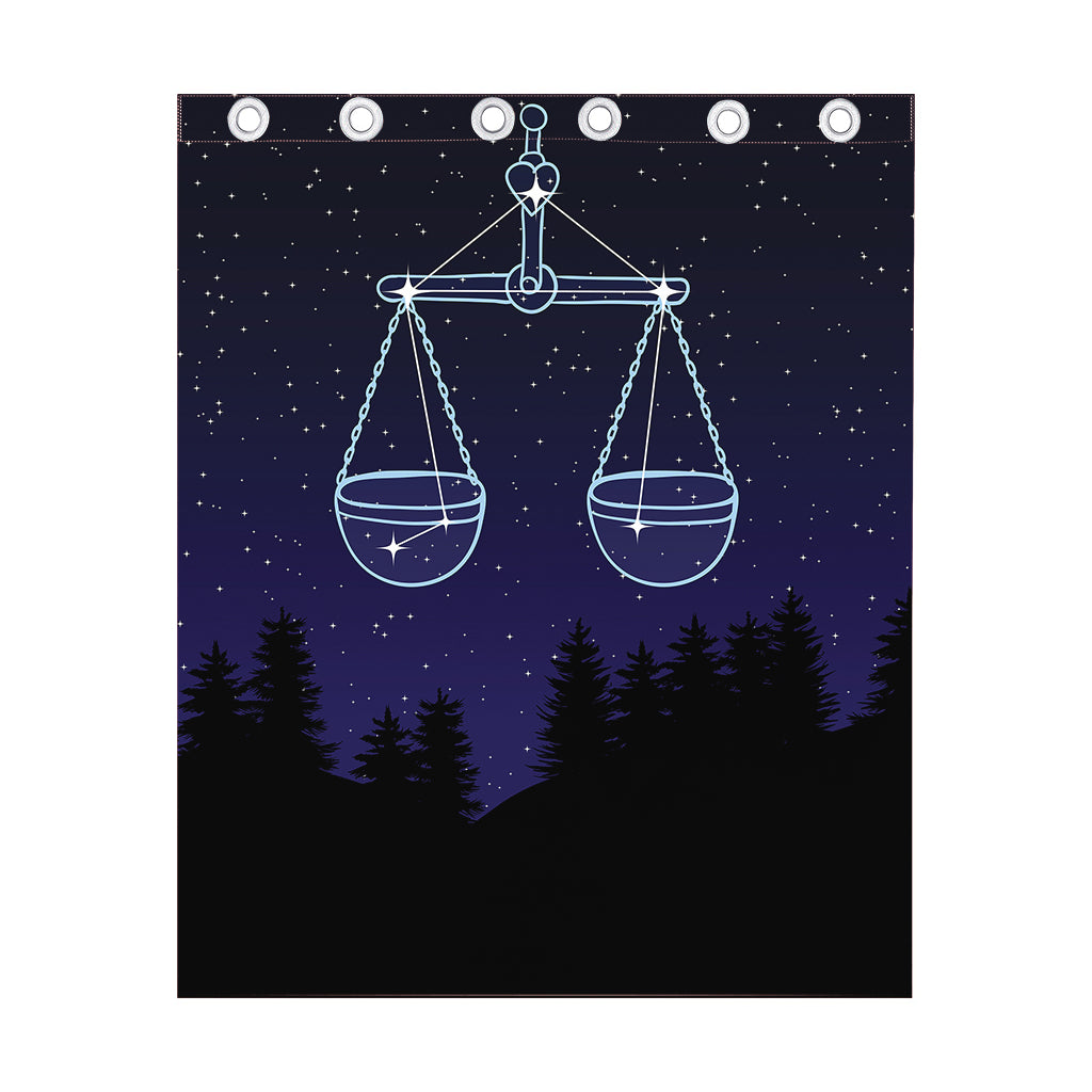 Libra Constellation Print Curtain