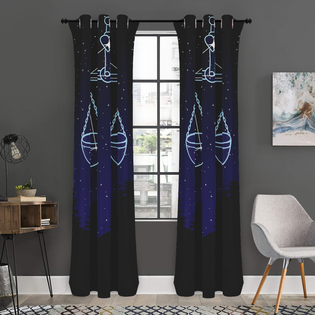 Libra Constellation Print Curtain