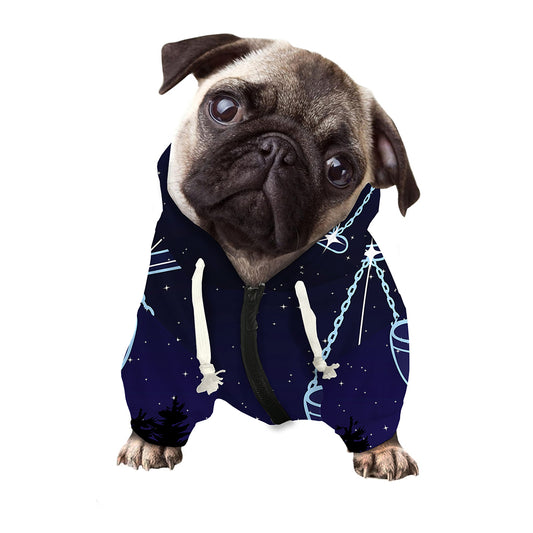 Libra Constellation Print Dog Zip Up Hoodie