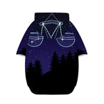 Libra Constellation Print Dog Zip Up Hoodie