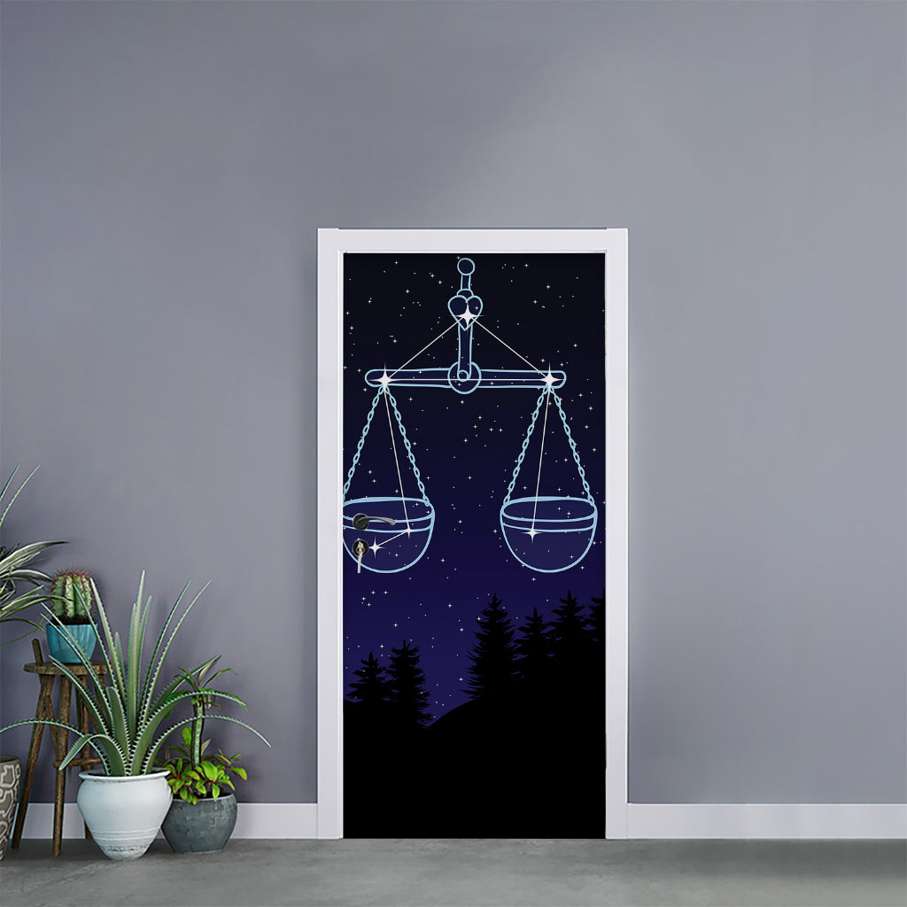 Libra Constellation Print Door Sticker