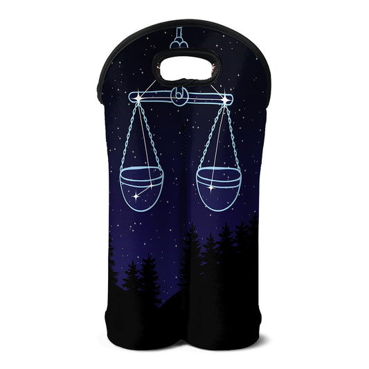 Libra Constellation Print Double Neoprene Wine Tote