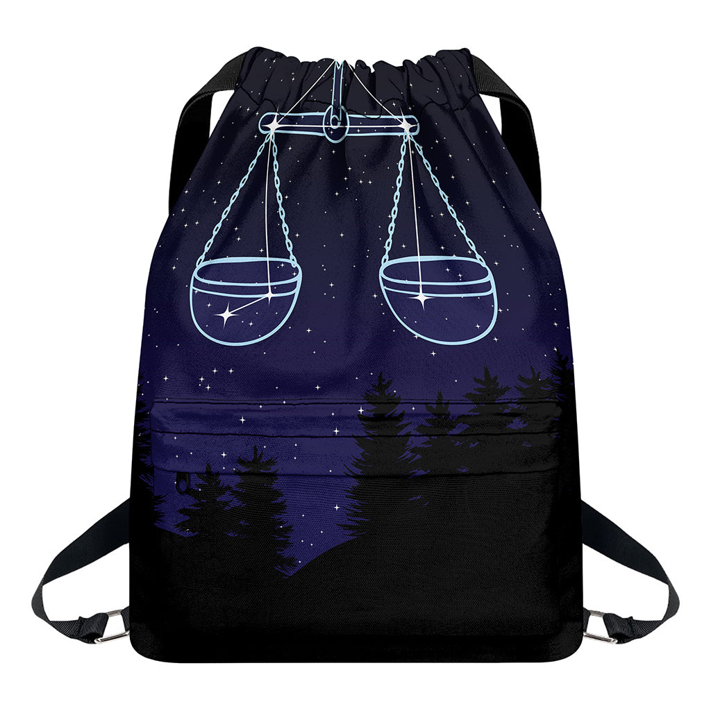 Libra Constellation Print Drawstring Backpack
