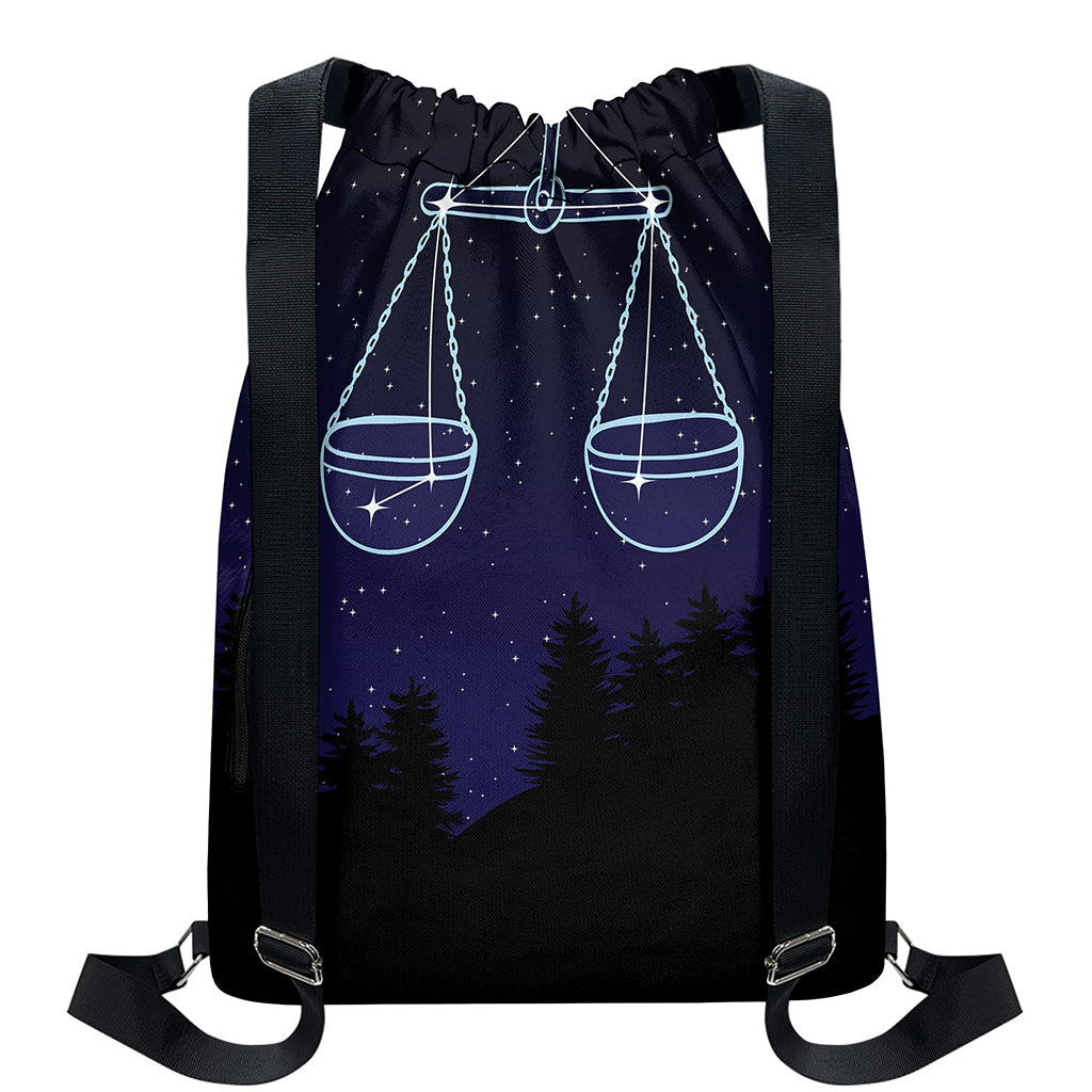 Libra Constellation Print Drawstring Backpack