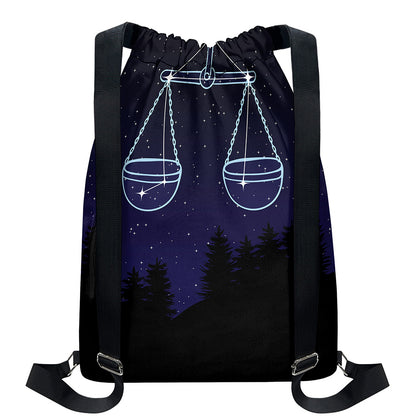 Libra Constellation Print Drawstring Backpack