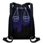 Libra Constellation Print Drawstring Backpack