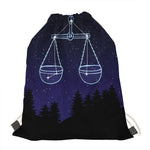 Libra Constellation Print Drawstring Bag