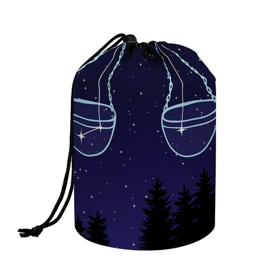 Libra Constellation Print Drawstring Makeup Bag