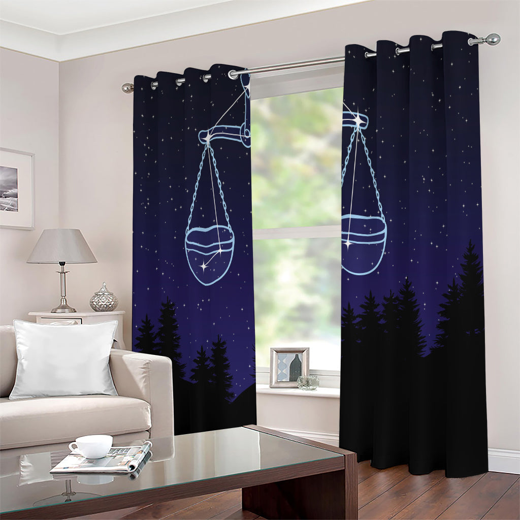 Libra Constellation Print Extra Wide Grommet Curtains